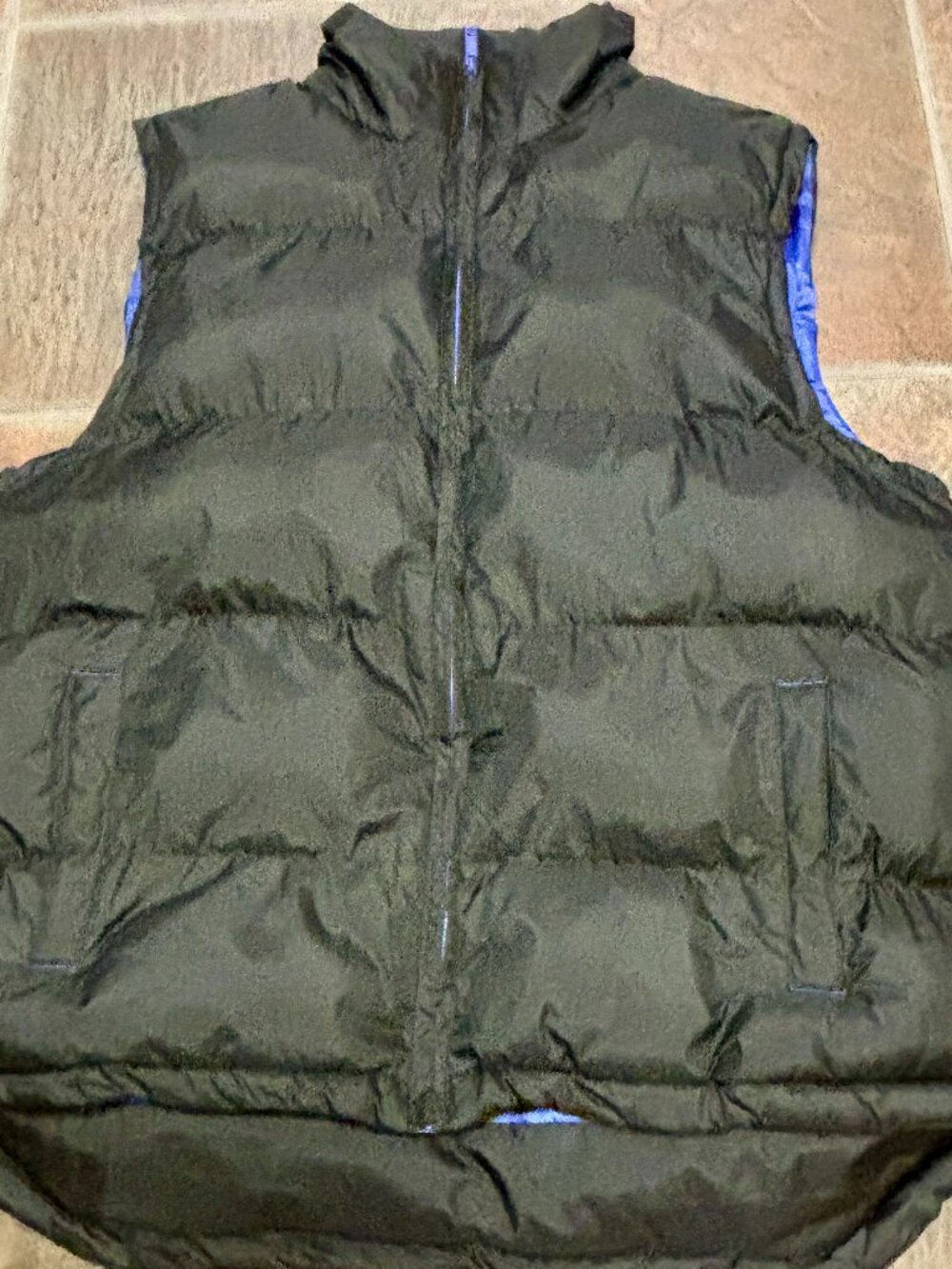~~Sportier 1957 Men's Puffer Vest Medium Black/Blue Full Zip...VGUC!!!!  Black S